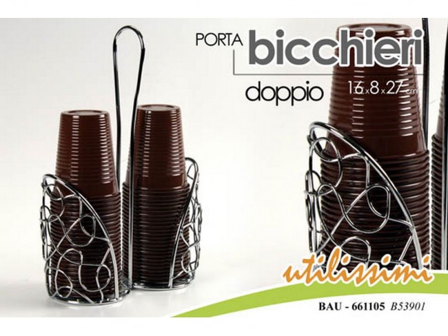 PORTABICCHIERI METALLO DOPPIO LUSSO GICOS