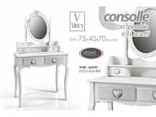 TAVOLINETTO CON SPECCHIO GICOS VINCY CM. 75X40X70