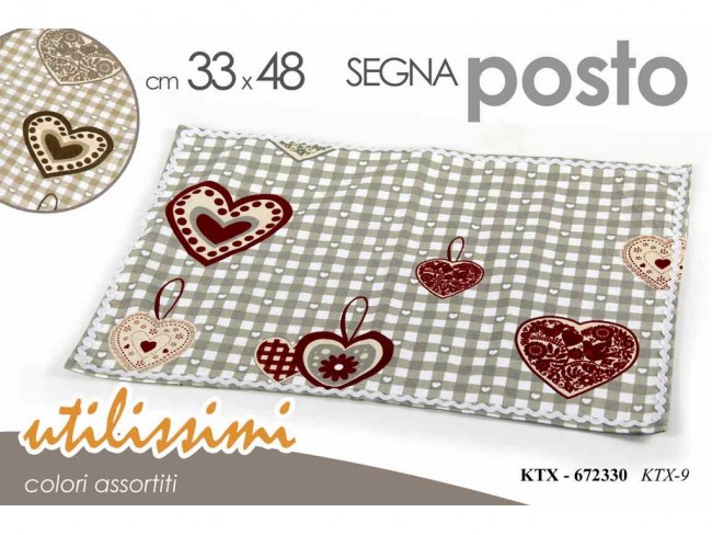 TOVAGLIETTA COLAZIONE TESSUTO CUORI GICOS CM. 48X33