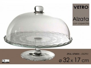 ALZATA PORTATORTA VETRO CON COPERCHIO GICOS CM. 29