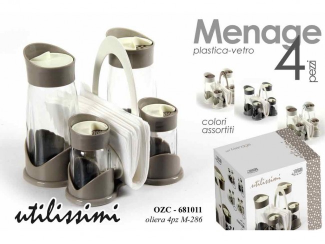 OLIERA MENAGE GICOS 4 PZ. CON PORTATOVAGLIOLI