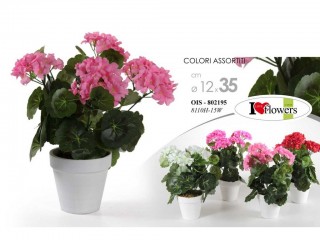 PIANTINA FIORI ARTIFICIALI GICOS GERANIO CM. 35