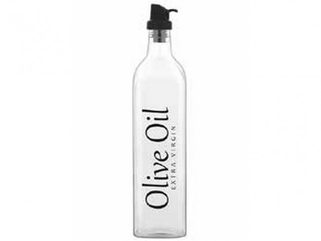 OLIERA VETRO BORELLA DECORATA CON TAPPO LT. 0.750