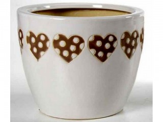 CACHEPOT GASPO GICOS PORCELLANATO CUORE BIANCO ART 701931 CM. 12x10