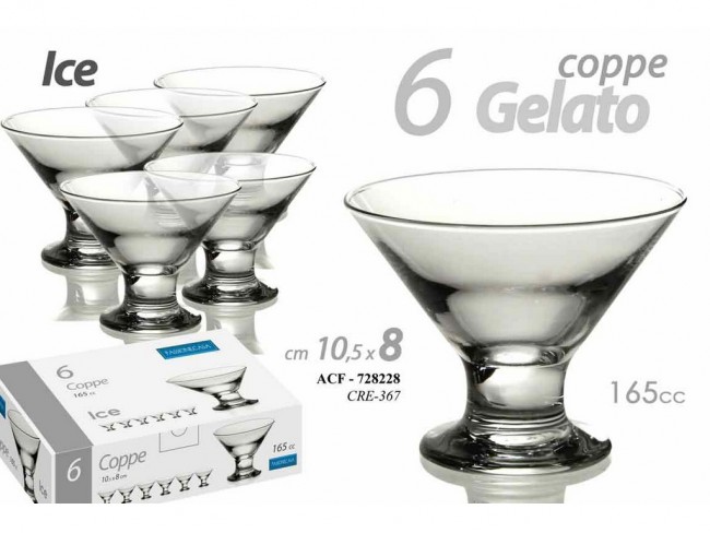 COPPE GELATO VETRO GICOS CC 165 X 6