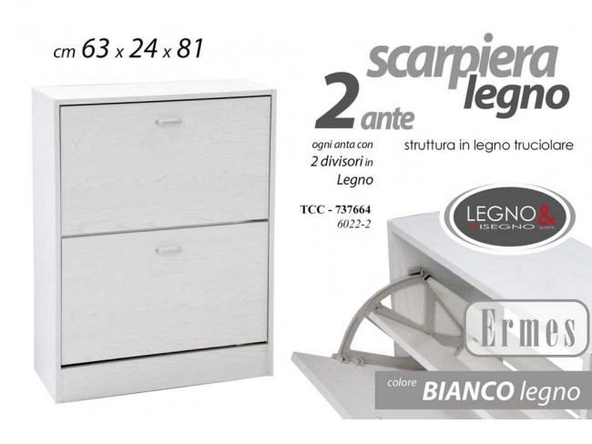 SCARPIERA LEGNO 2 ANTE GICOS CM 63X24X81