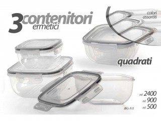 CONTENITORE GICOS ERMETICO QUADRATO 3 PZ.