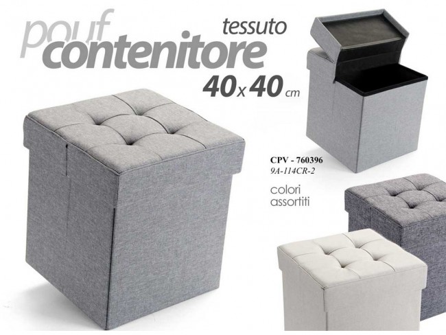 POUF TESSUTO TRAPUNTATO APRIBILE GICOS CM 40X40