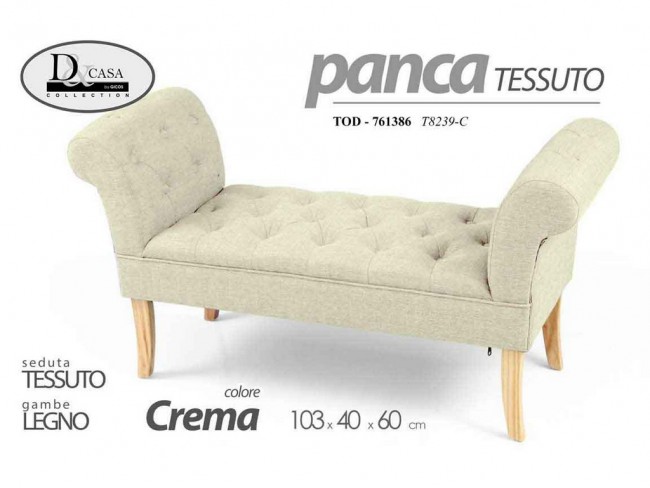 PANCA TESSUTO CREMA GICOS CM. 103X40X60