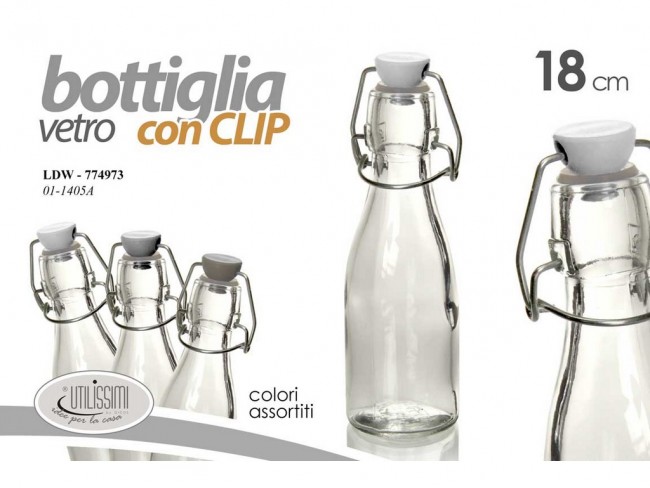BOTTIGLIA VETRO GICOS 250 ML. CON TAPPO MECCANICO