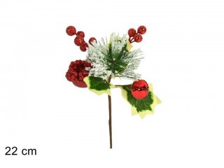 NATALE SPILLONE BACCHE E FRUTTO GLITTER
