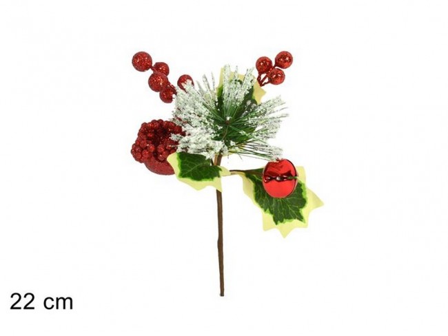 NATALE SPILLONE BACCHE E FRUTTO GLITTER