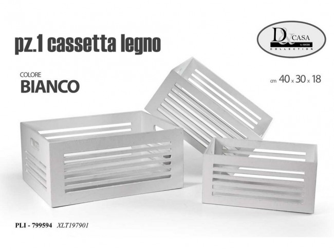 CASSETTA LEGNO GICOS BIANCA ART 799594 GRANDE