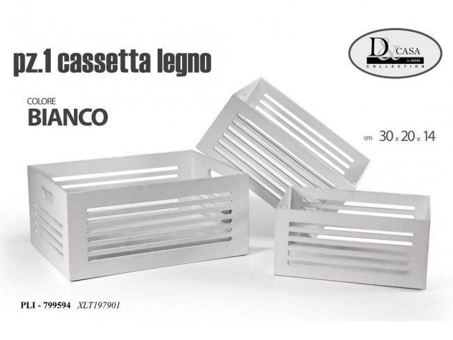 CASSETTA LEGNO GICOS BIANCA ART 799594 PICCOLA