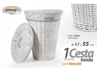 PORTABIANCHERIA VIMINI BIANCO TONDO 43X55 ART. 822483