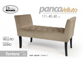 PANCA VELLUTO TORTORA GICOS CM. 111X40X62
