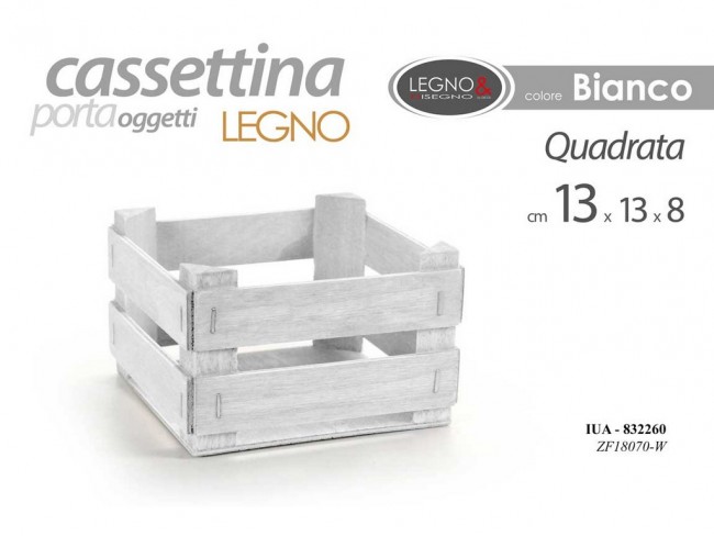CASSETTA LEGNO GICOS QUADRATA CM. 12.5X12.5X7.8