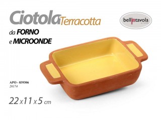 PIROFILA TERRACOTTA DA FORNO RETT. GICOS CM. 22X11X5