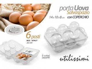 PORTAUOVA PLASTICA 6 POSTI GICOS TRASPARENTE