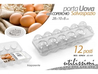 PORTAUOVA PLASTICA 12 POSTI GICOS TRASPARENTE