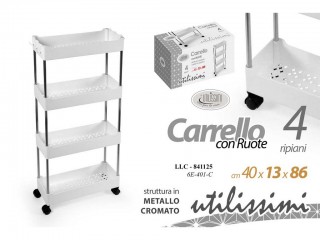 CARRELLO MULTIFUNZIONE CON RUOTE 4 RIPIANI GICOS CM 40X13X86