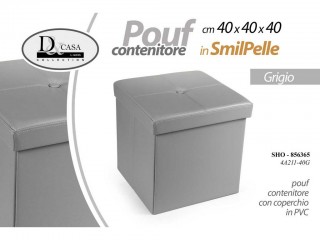 POUF SIMILPELLE CUBO GICOS CM. 40X40 GRIGIO