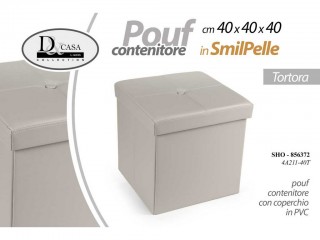 POUF SIMILPELLE CUBO GICOS CM. 40X40 TORTORA