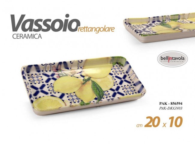 VASSOIO CERAMICA RETTANGOLARE GICOS PANAREA CM 20