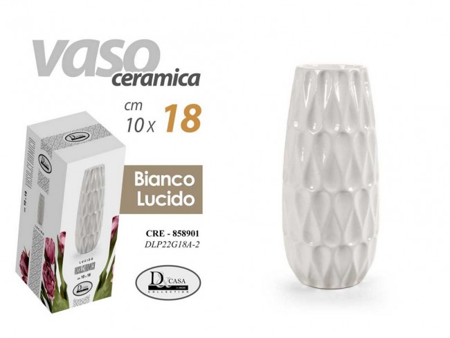 VASO FIORI GICOS BIANCO LUCIDO CM. 18 ART. 858901