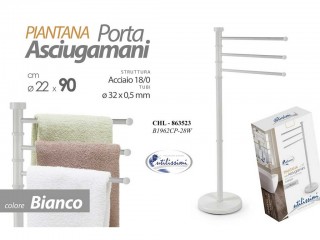 APPENDI ASCIUGAMANI PIANTANA METALLO BIANCO CM 90X22