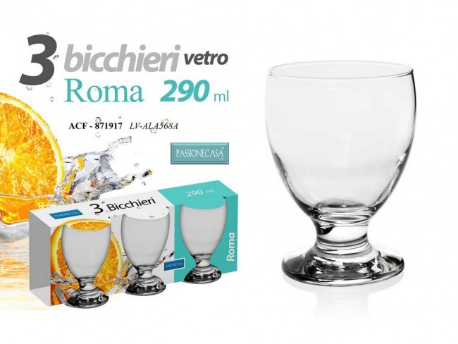 BICCHIERI GICOS ROMA ACQUA ML. 290 X 3