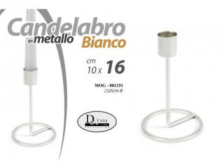 PORTACANDELA METALLO BIANCO CM. 16 GICOS