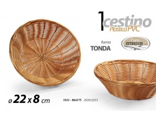 CESTINO PLASTICA INTRECCIATO TIPO VIMINI CM 22 GICOS