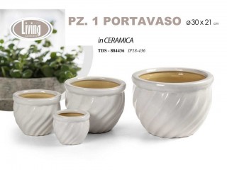 CACHEPOT GASPO GICOS PORCELLANATO BIANCO OBLIQUO ART. 884436 CM. 30x21