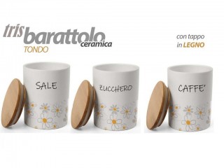 BARATTOLI CUCINA GICOS DAISY CERAMICA 3 PZ.