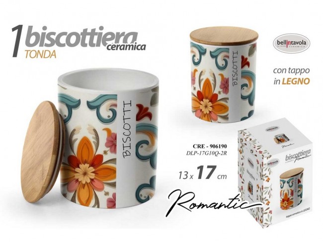 BISCOTTIERA GICOS CERAMICA ROMANTIC CM. 13X17