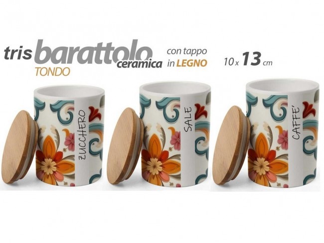 BARATTOLI CUCINA GICOS CERAMICA ROMANTIC 3 PZ