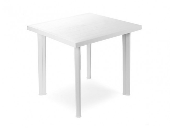 TAVOLO RESINA SEMIQUADRATO FIOCCO BIANCO CM. 80X75