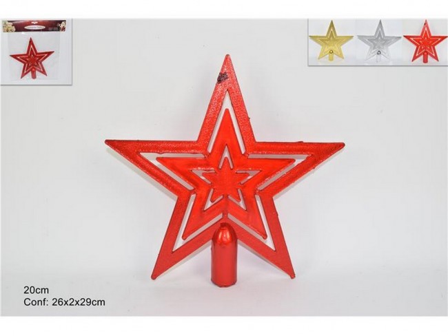 NATALE PUNTALE STELLA CON INCISIONI CM. 20