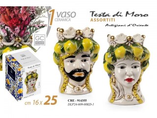 VASETTO TESTA DI MORO GICOS GIALLO CM. 25 UOMO/DONNA