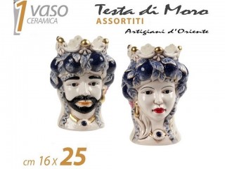 VASETTO TESTA DI MORO GICOS BLU CM. 25 UOMO/DONNA