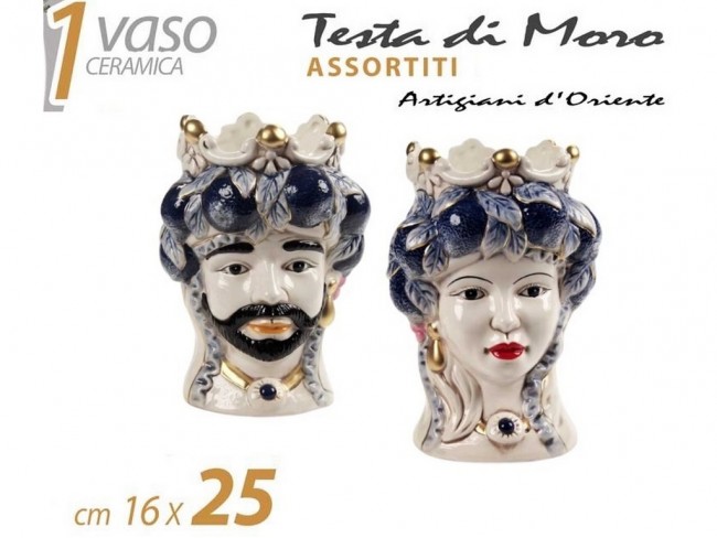 VASETTO TESTA DI MORO GICOS BLU CM. 25 UOMO/DONNA