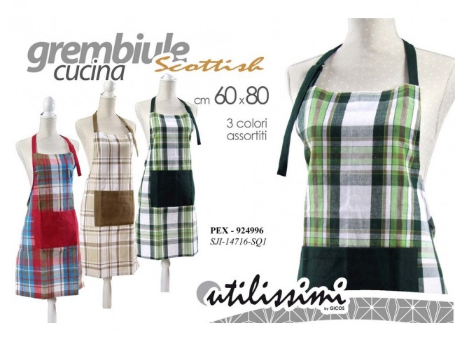 GREMBIULE DISEGNO SCOTTISH GICOS CM. 60X80