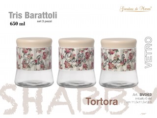 BARATTOLI CUCINA GIARDINI DI MARZO SHABBY CREMA 3 PZ.