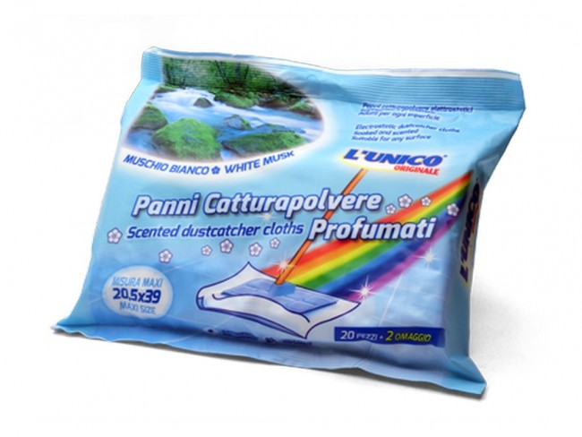 PANNI CATTURAPOLVERE L' UNICO 22 PZ. PROFUMO MUSCHIO BIANCO