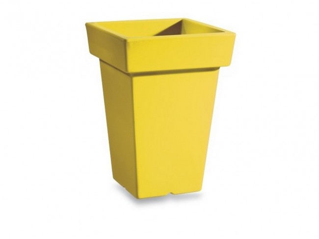 VASO PIANTE MODERNO QUADRATO ALTO VECA ARANCIO/GIALLO