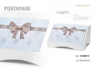 PORTAPANE LEGNO GIARDINI DI MARZO BIANCO FIOCCO TORTORA